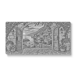 Mediterraan Deuruitzicht - Panorama Dot Painting