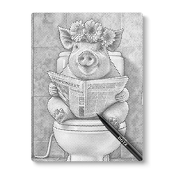Varken Op Het Toilet - Dot Painting