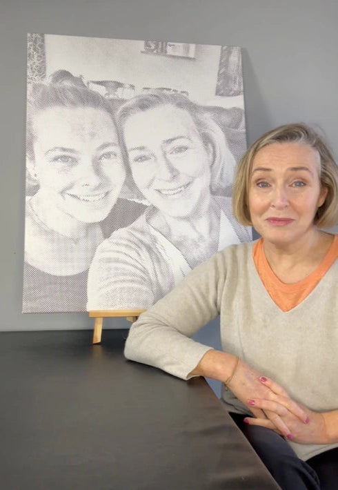 Eigen foto dot painting gemaakt door een klant