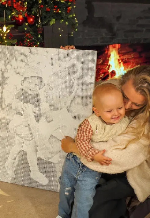 Eigen foto dot painting gemaakt door een klant