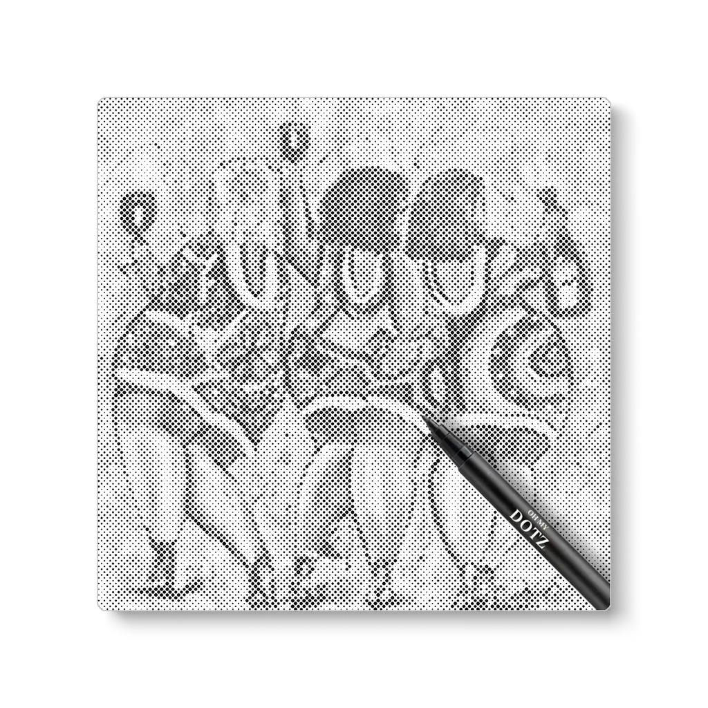 Dikke dames aan de wijn | Stippelschilderij-Oh My Dotz-Dot painting-stippelschilderij