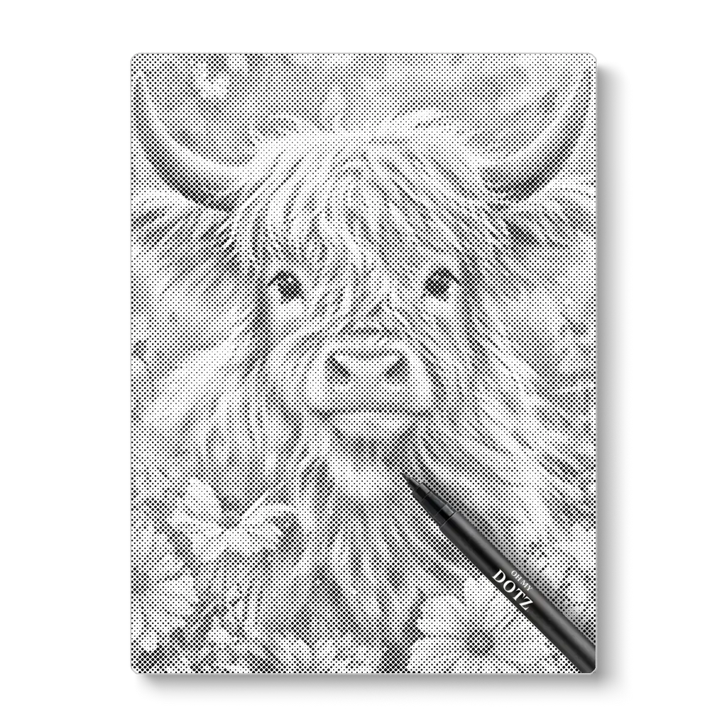 Schotse hooglander kalf | Stippelschilderij-Oh My Dotz-Dot painting-stippelschilderij