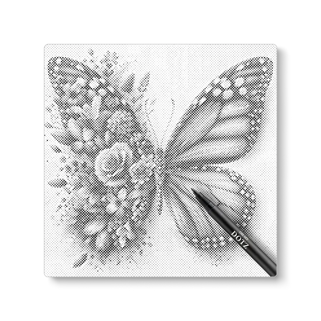 De bloemenvlinder | Stippelschilderij-Oh My Dotz-Dot painting-stippelschilderij