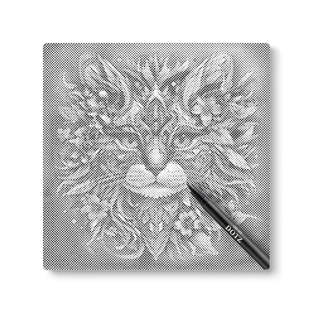 Kat met bloemen | Stippelschilderij-Oh My Dotz-Dot painting-stippelschilderij