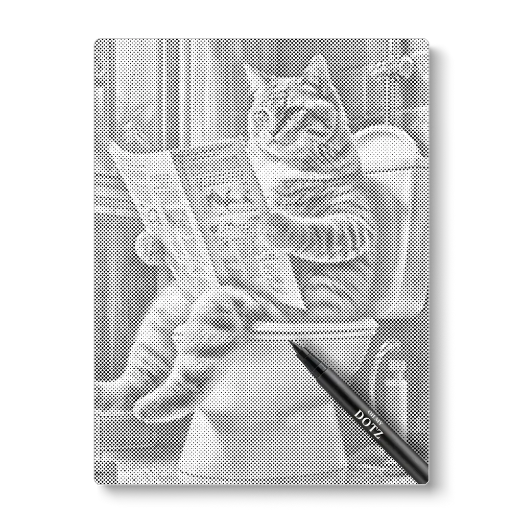 Kat op toilet 2 | Stippelschilderij-Oh My Dotz-Dot painting-stippelschilderij