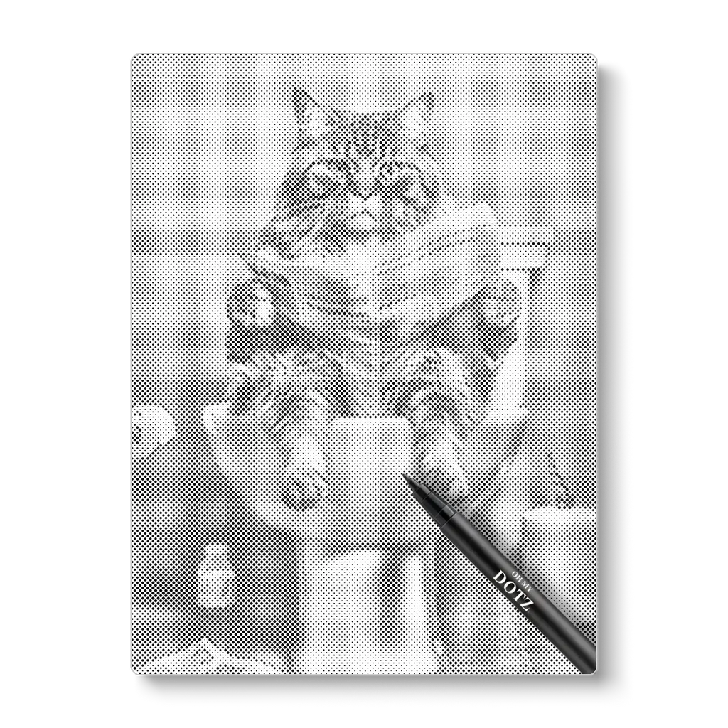 Kat op toilet | Stippelschilderij-Oh My Dotz-Dot painting-stippelschilderij
