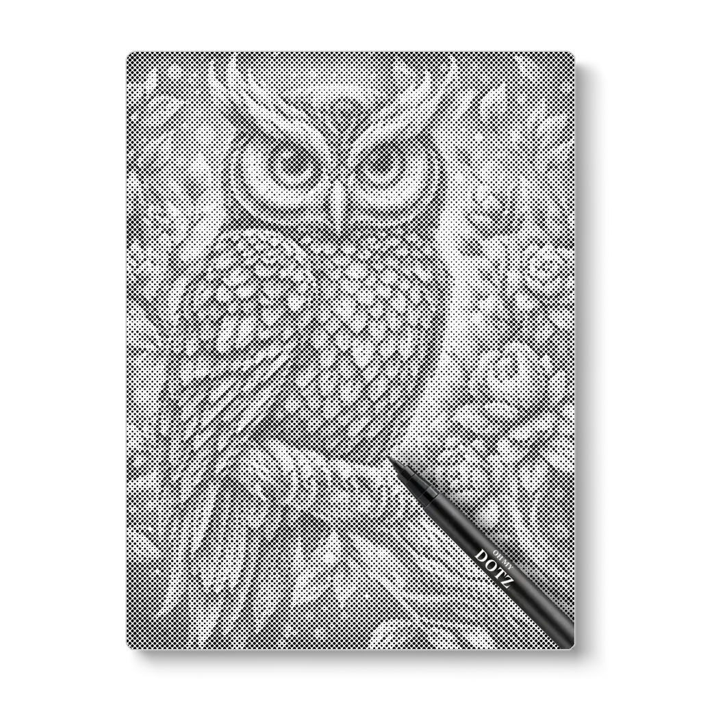 Prachtige uil | Stippelschilderij-Oh My Dotz-Dot painting-stippelschilderij