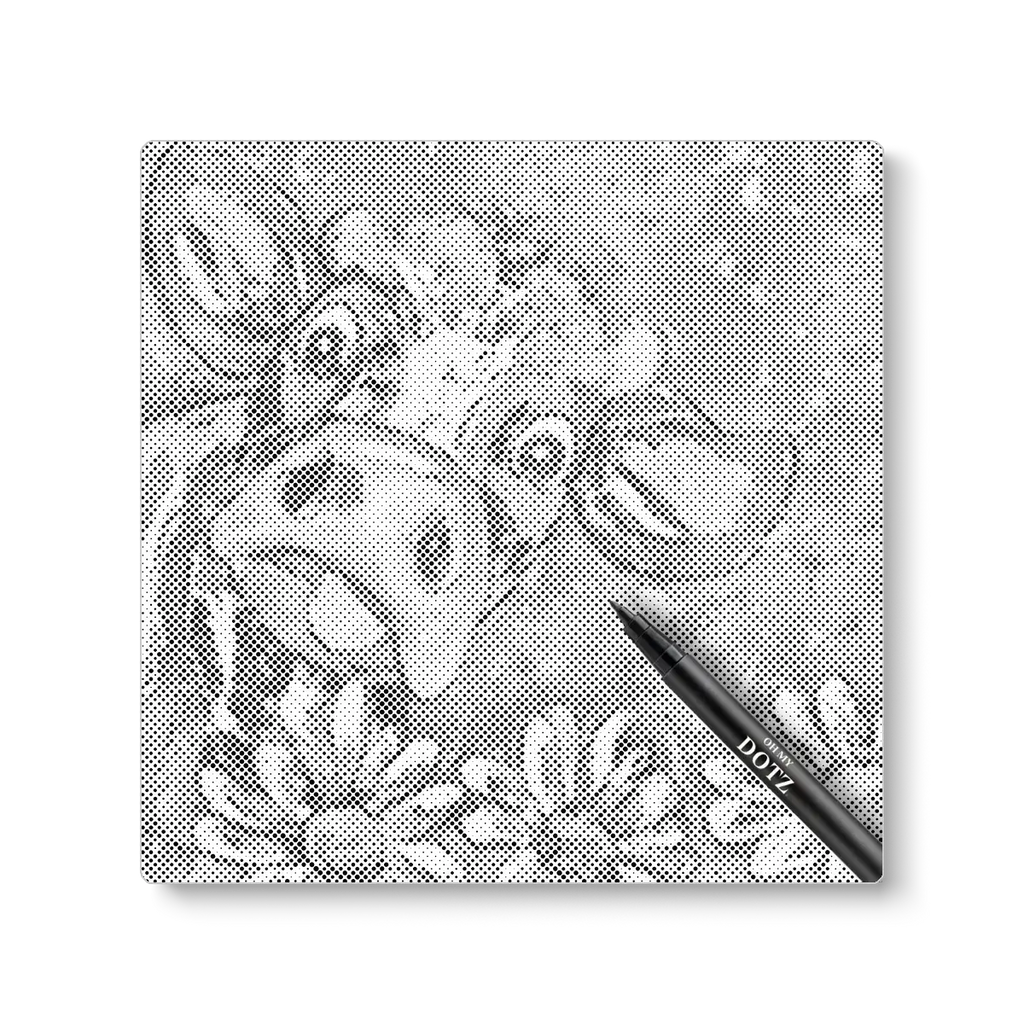 Koe met bloemen | Stippelschilderij-Oh My Dotz-Dot painting-stippelschilderij
