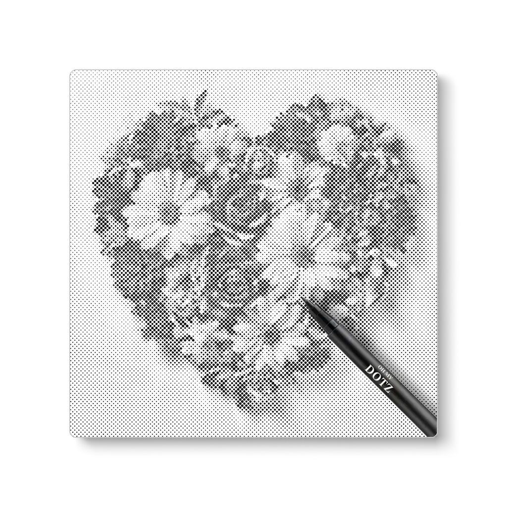 Bloemen hart | Stippelschilderij-Oh My Dotz-Dot painting-stippelschilderij
