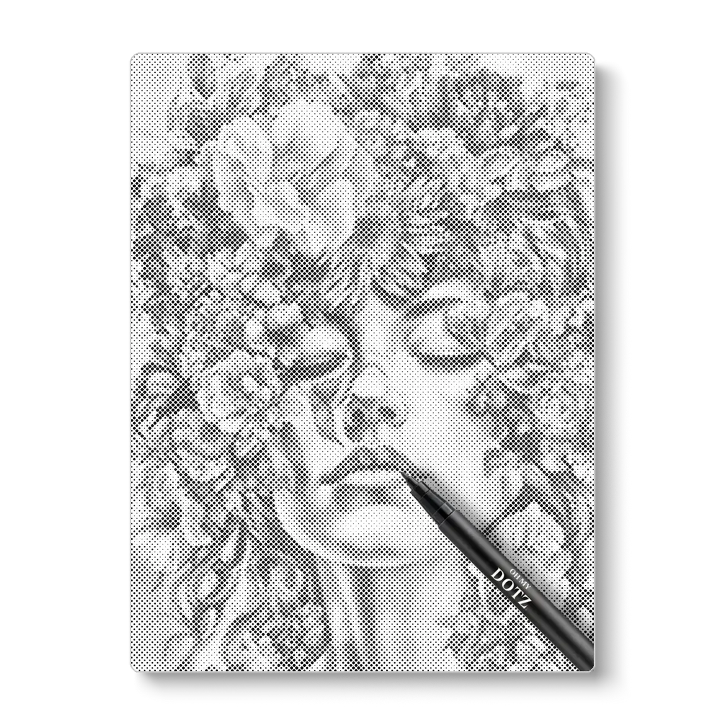 Vrouw met bloemen | Stippelschilderij-Oh My Dotz-Dot painting-stippelschilderij
