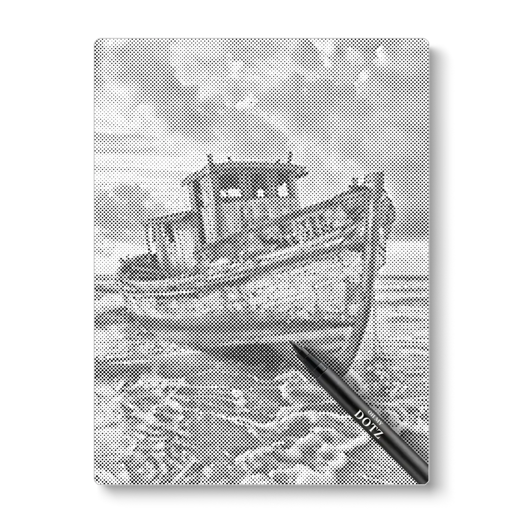 Oude boot | Stippelschilderij-Oh My Dotz-Dot painting-stippelschilderij