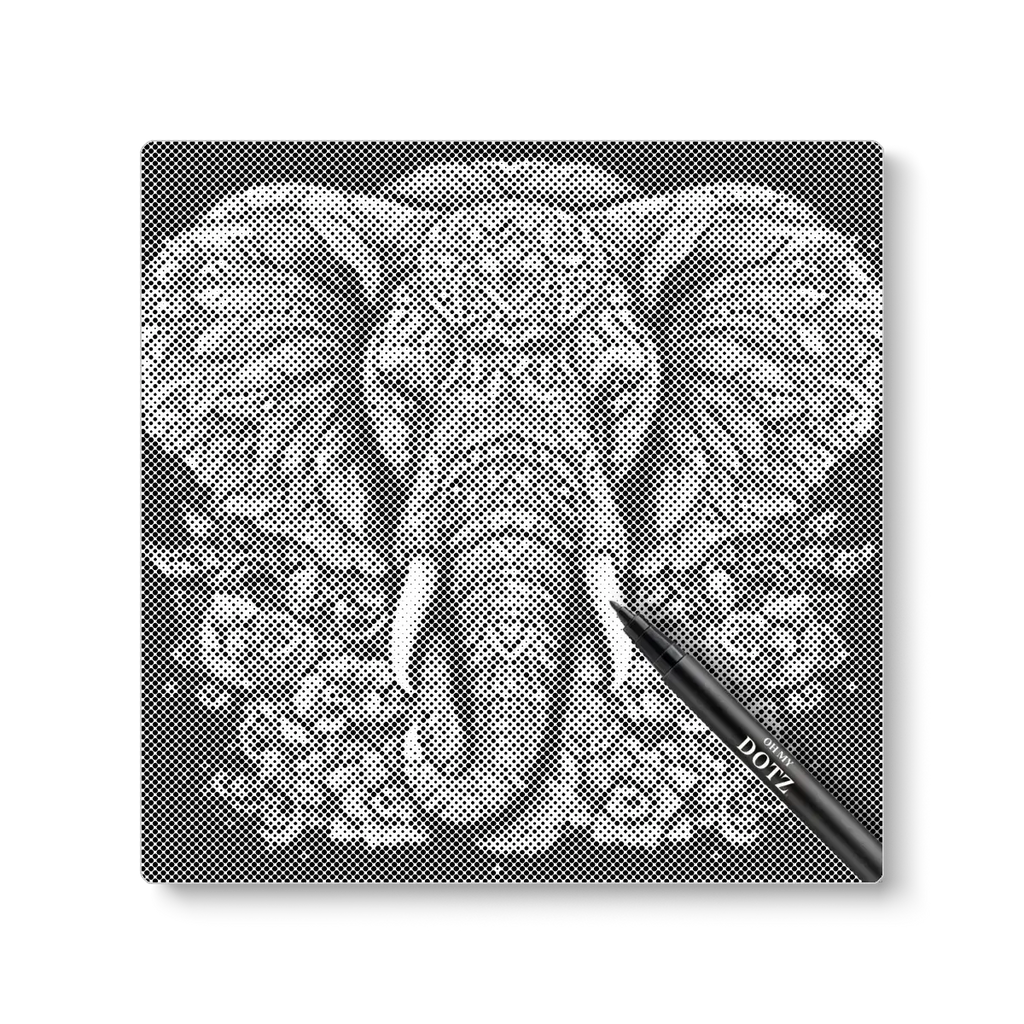 Olifant met bloemen | Stippelschilderij-Oh My Dotz-Dot painting-stippelschilderij