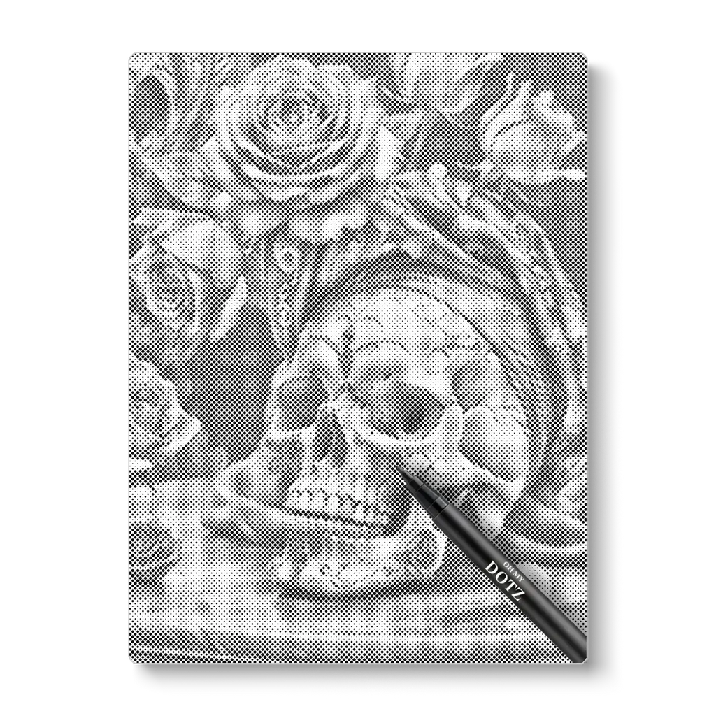 Skull met bloemen | Stippelschilderij-Oh My Dotz-Dot painting-stippelschilderij
