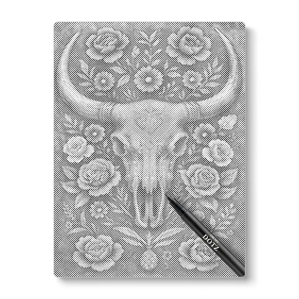 Doodskop stier | Stippelschilderij-Oh My Dotz-Dot painting-stippelschilderij