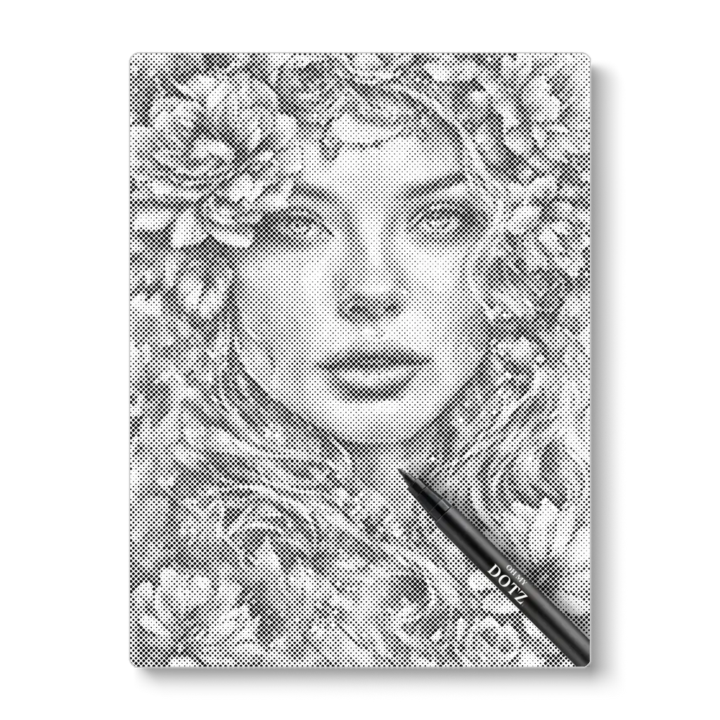 Vrouw met bloemen | Stippelschilderij-Oh My Dotz-Dot painting-stippelschilderij