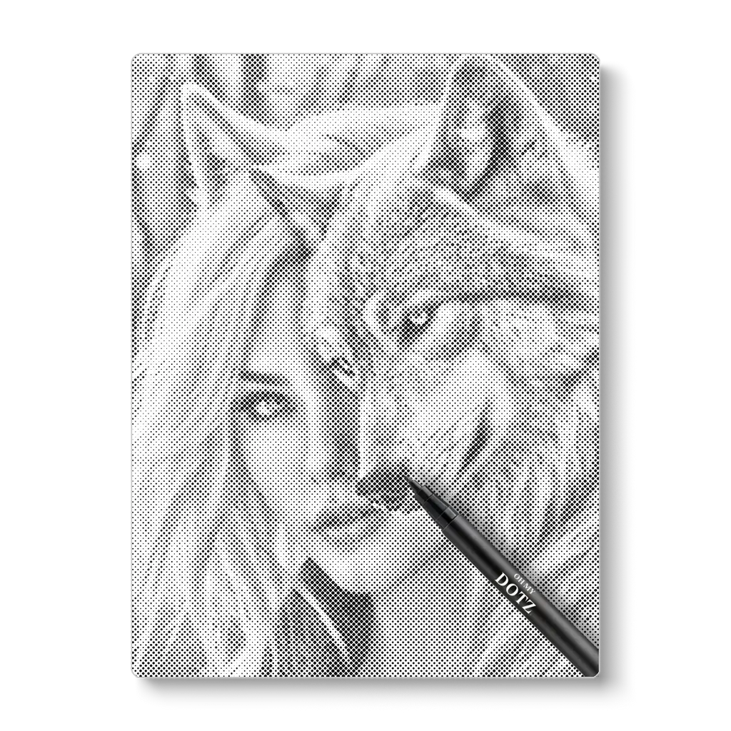Vrouw met wolf | Stippelschilderij-Oh My Dotz-Dot painting-stippelschilderij