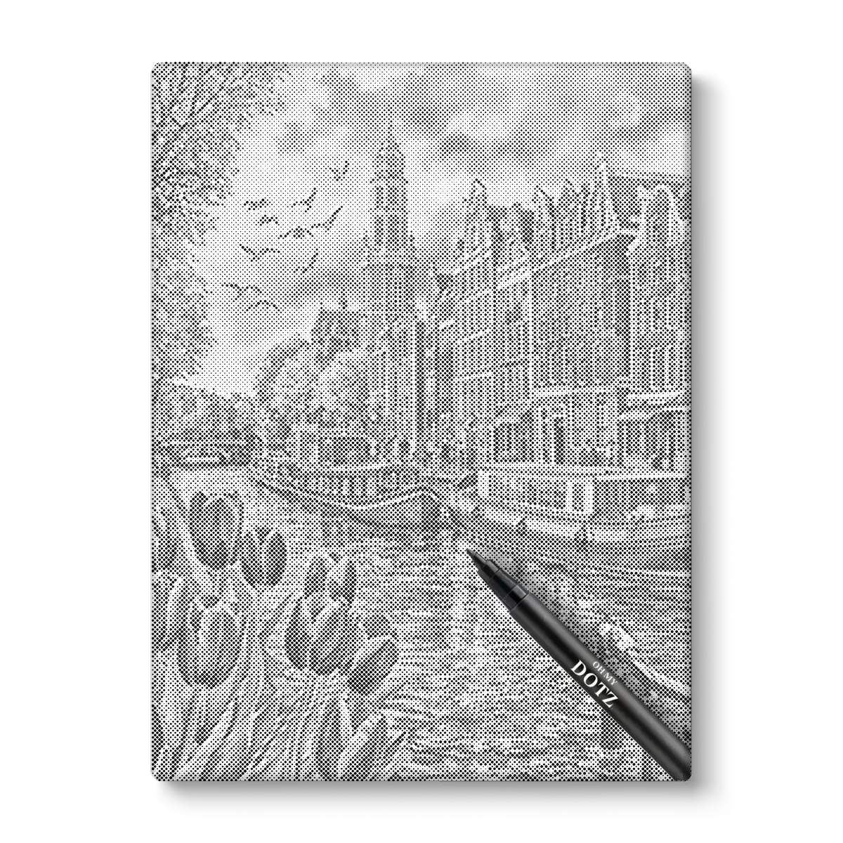 Amsterdamse Gracht stippelschilderij dot painting op canvas
