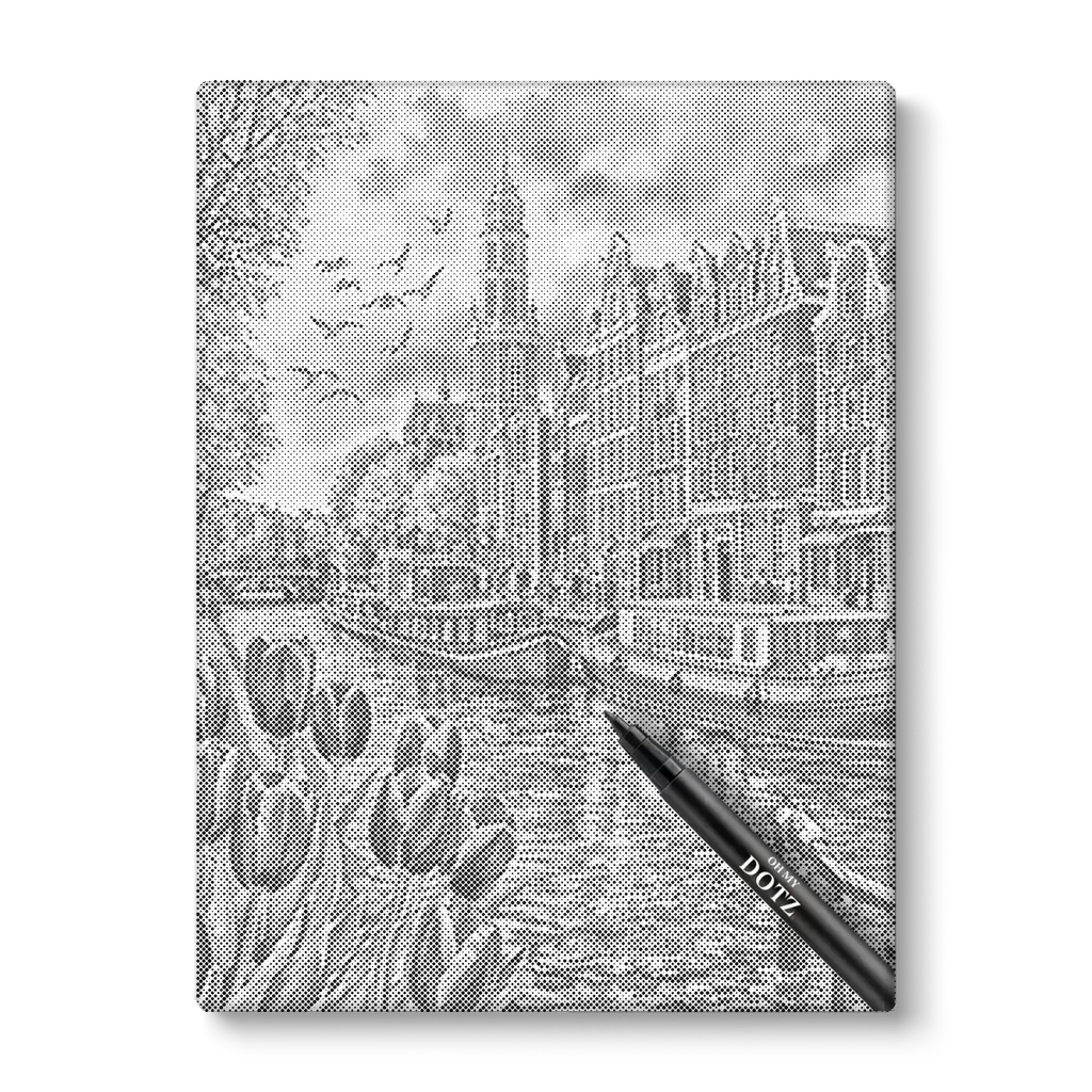 Amsterdamse gracht | Stippelschilderij | Extra veel details-Oh My Dotz-Dot painting-stippelschilderij
