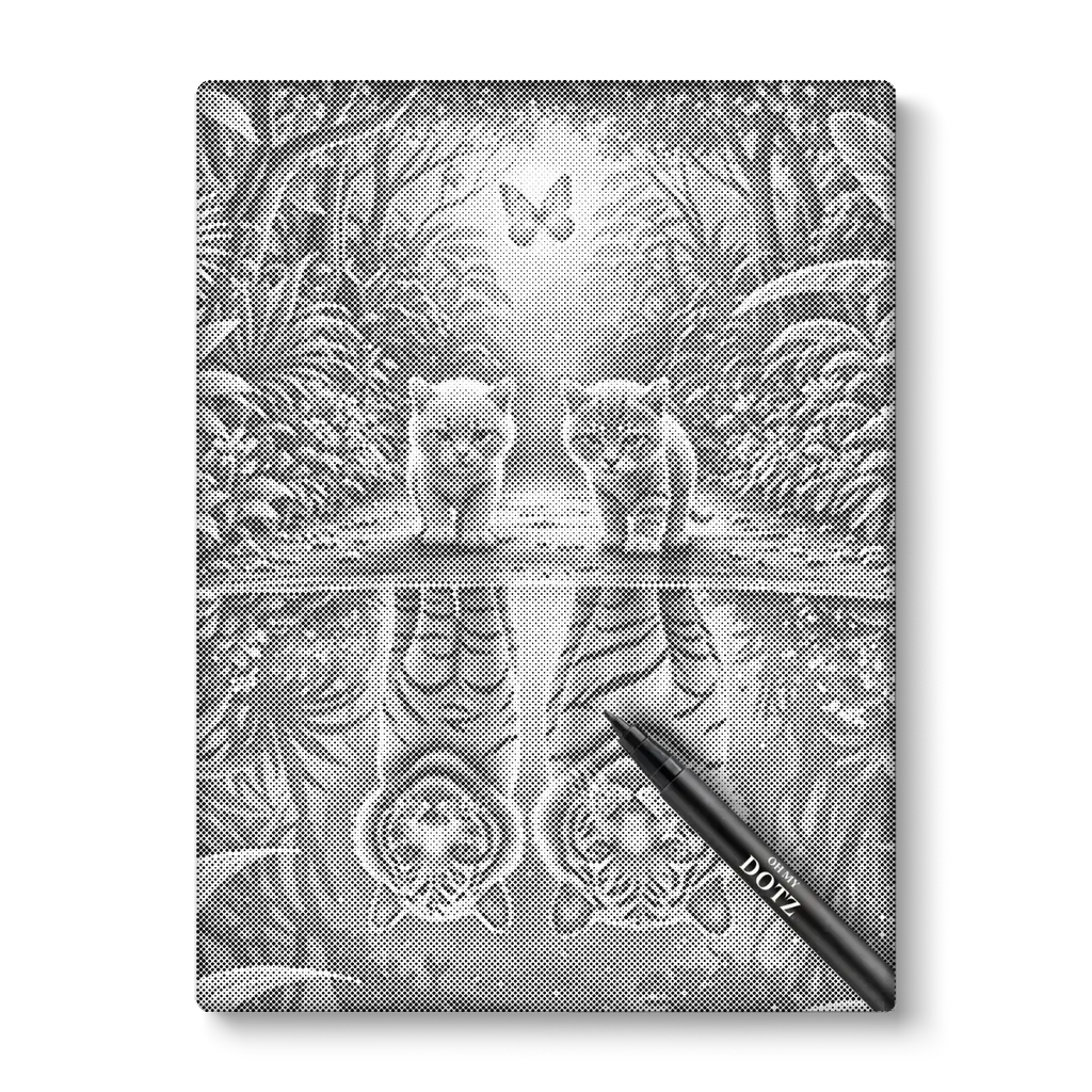 2 kittens reflectie | Stippelschilderij | Extra veel details-Oh My Dotz-Dot painting-stippelschilderij
