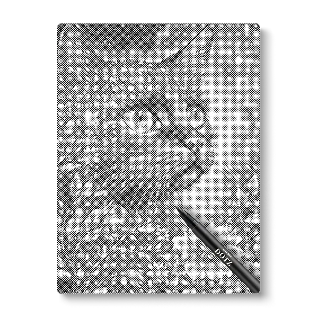 Zwarte kat me bloemen | Stippelschilderij-Oh My Dotz-Dot painting-stippelschilderij