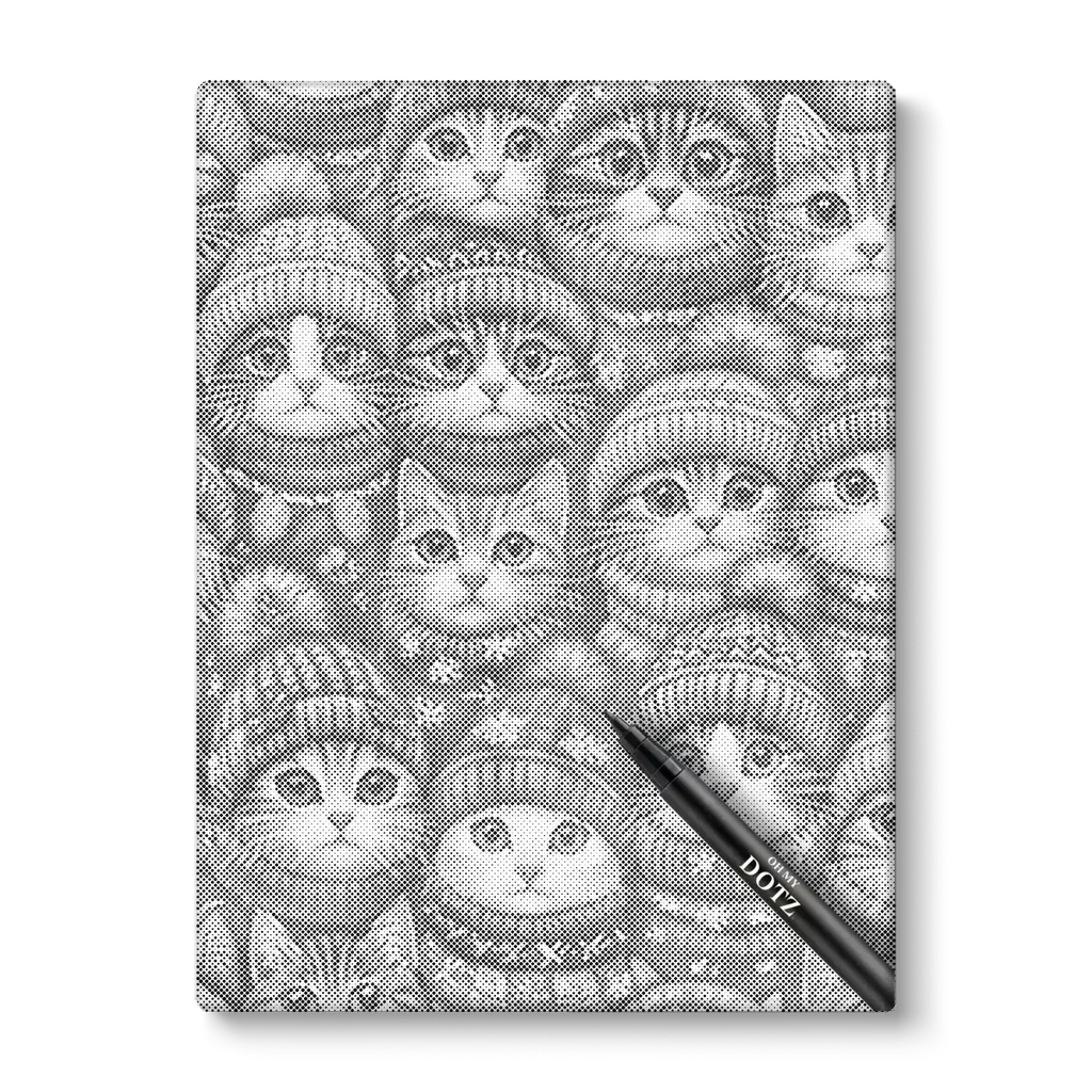Kittens met mutsje | Stippelschilderij | Extra veel details-Oh My Dotz-Dot painting-stippelschilderij