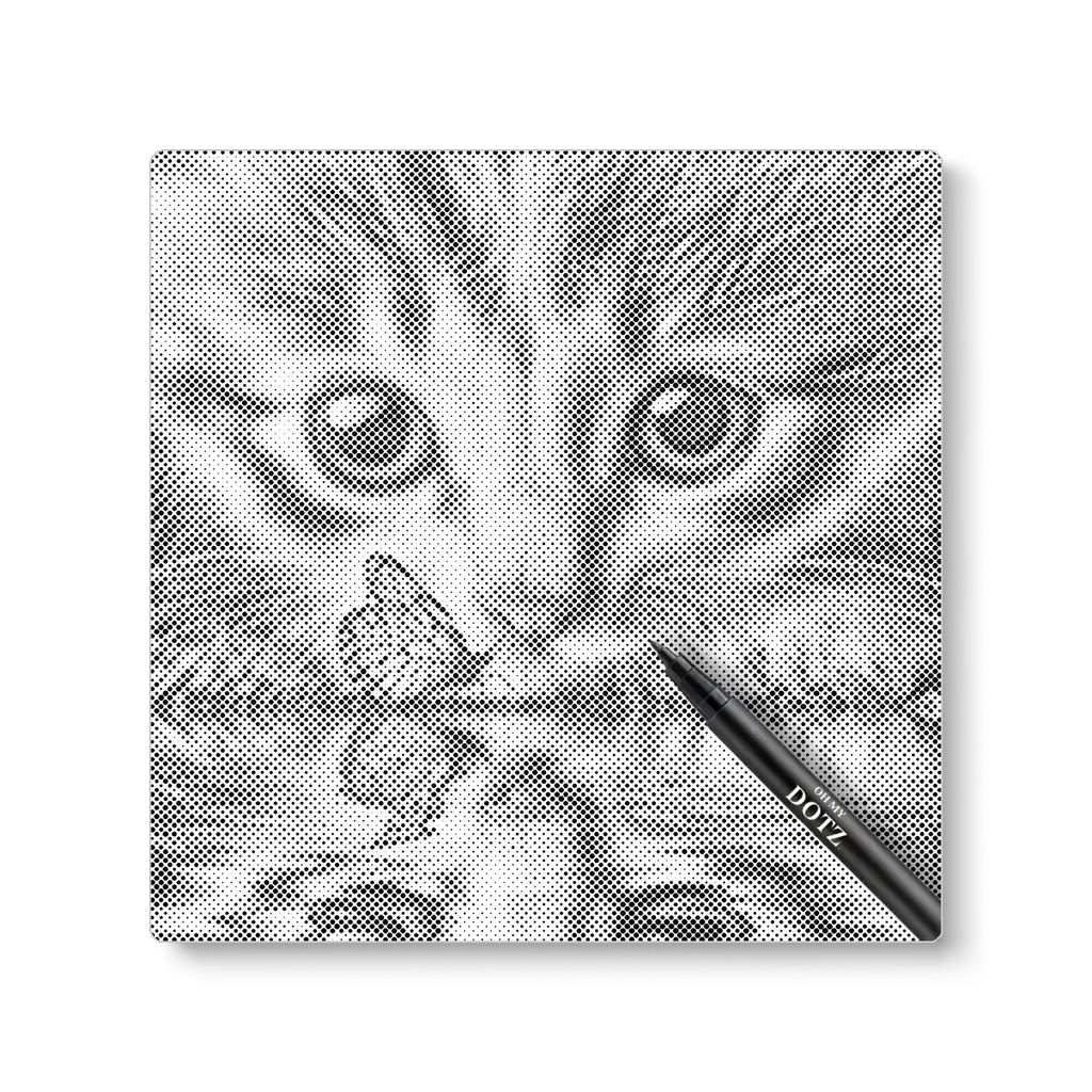 Kitten met vlinder | Stippelschilderij-Oh My Dotz-Dot painting-stippelschilderij