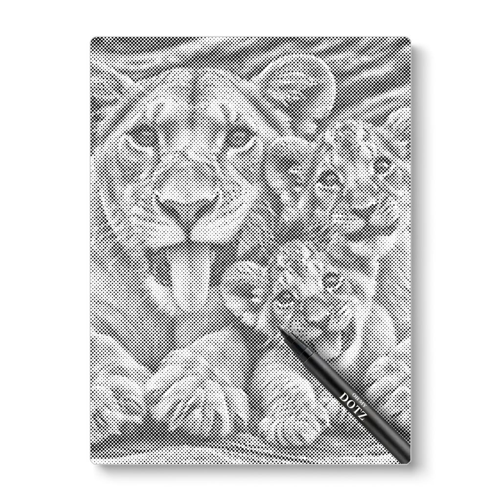 Leeuwen familie | Stippelschilderij-Oh My Dotz-Dot painting-stippelschilderij