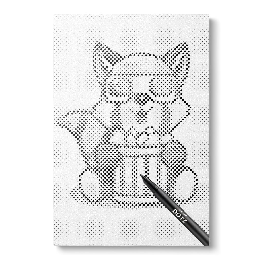 Hondje met popcorn | Stippelschilderij-Oh My Dotz-Dot painting-stippelschilderij
