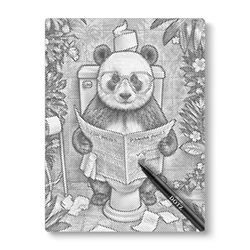 Panda Op Het Toilet - Dot Painting