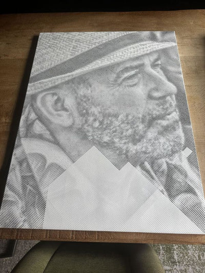Eigen foto dot painting gemaakt door een klant