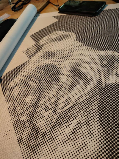 Eigen foto dot painting gemaakt door een klant