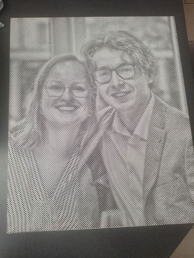 Eigen foto dot painting gemaakt door een klant