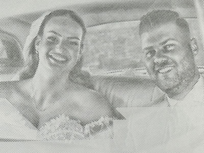 Eigen foto dot painting gemaakt door een klant