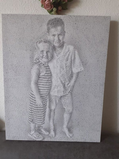 Eigen foto dot painting gemaakt door een klant