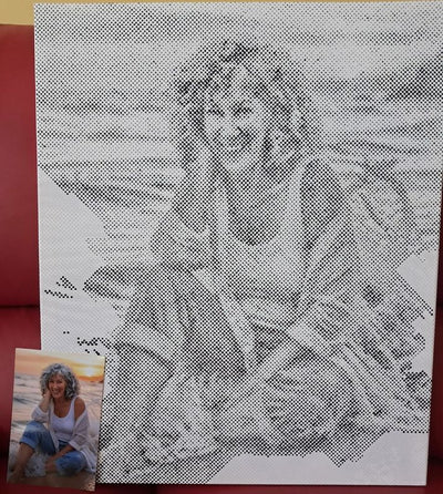 Eigen foto dot painting gemaakt door een klant