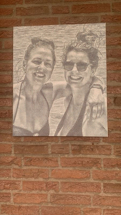 Eigen foto dot painting gemaakt door een klant