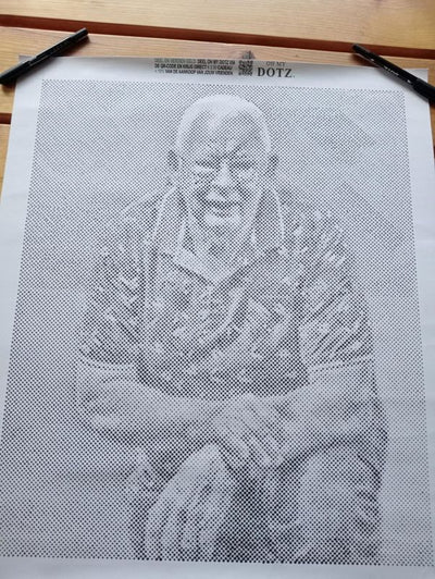 Eigen foto dot painting gemaakt door een klant