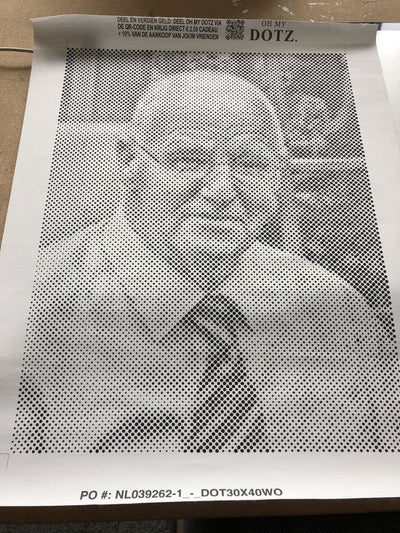 Eigen foto dot painting gemaakt door een klant