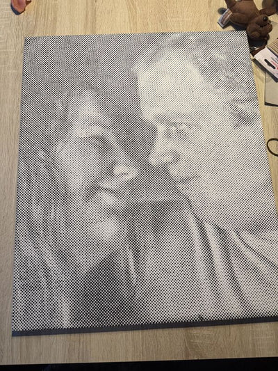 Eigen foto dot painting gemaakt door een klant