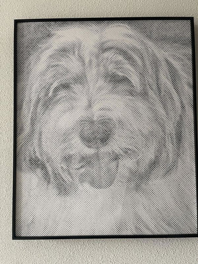 Eigen foto dot painting gemaakt door een klant