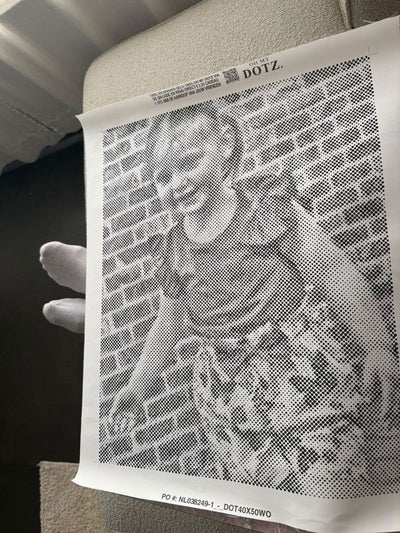 Eigen foto dot painting gemaakt door een klant