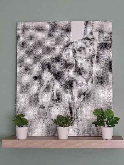 Eigen foto dot painting gemaakt door een klant