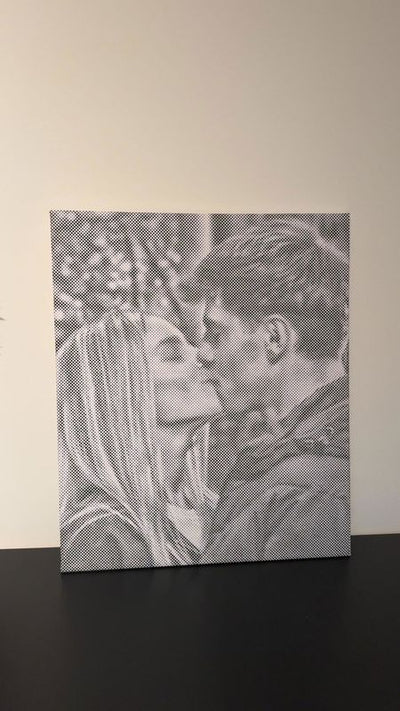 Eigen foto dot painting gemaakt door een klant