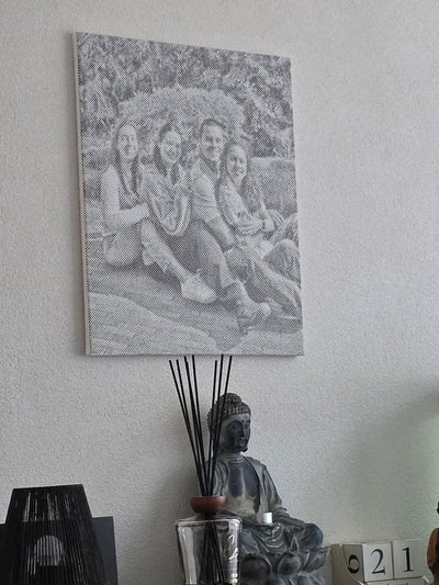 Eigen foto dot painting gemaakt door een klant